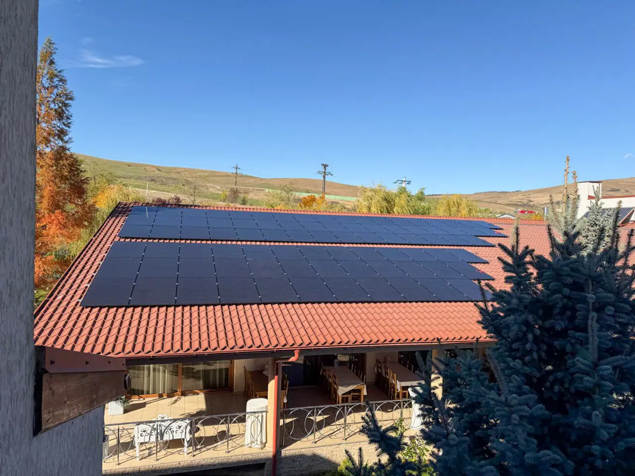 Solar panels on the Hotel Astoria roof